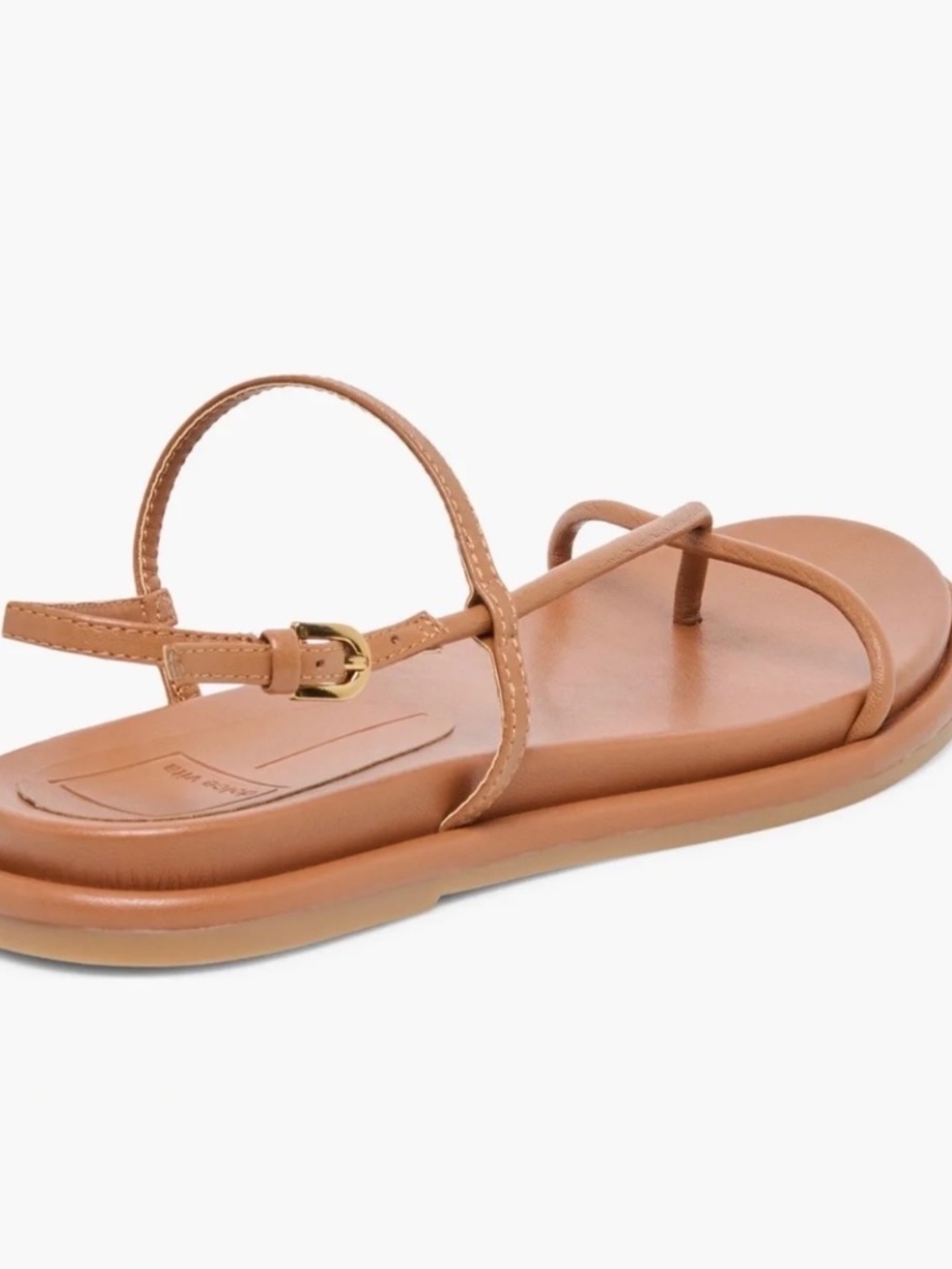 Dolce Vita DOM Leather Sandals Saddle Brown Size 8 NIB Cushioned Comfort - Picture 3 of 10